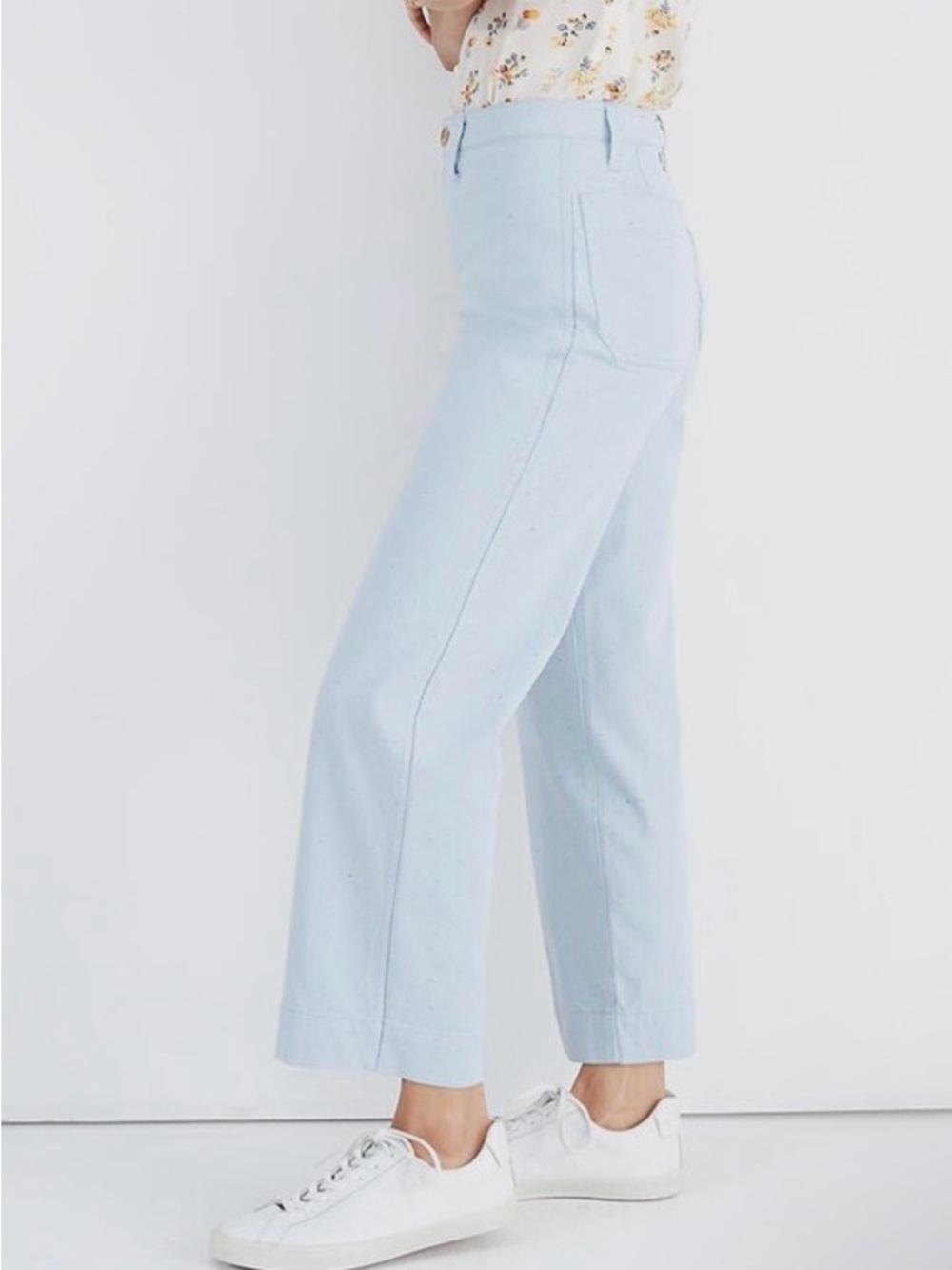Madewell Slim Fit Emmett Wide-Leg Crop Pants in Speckle regular size